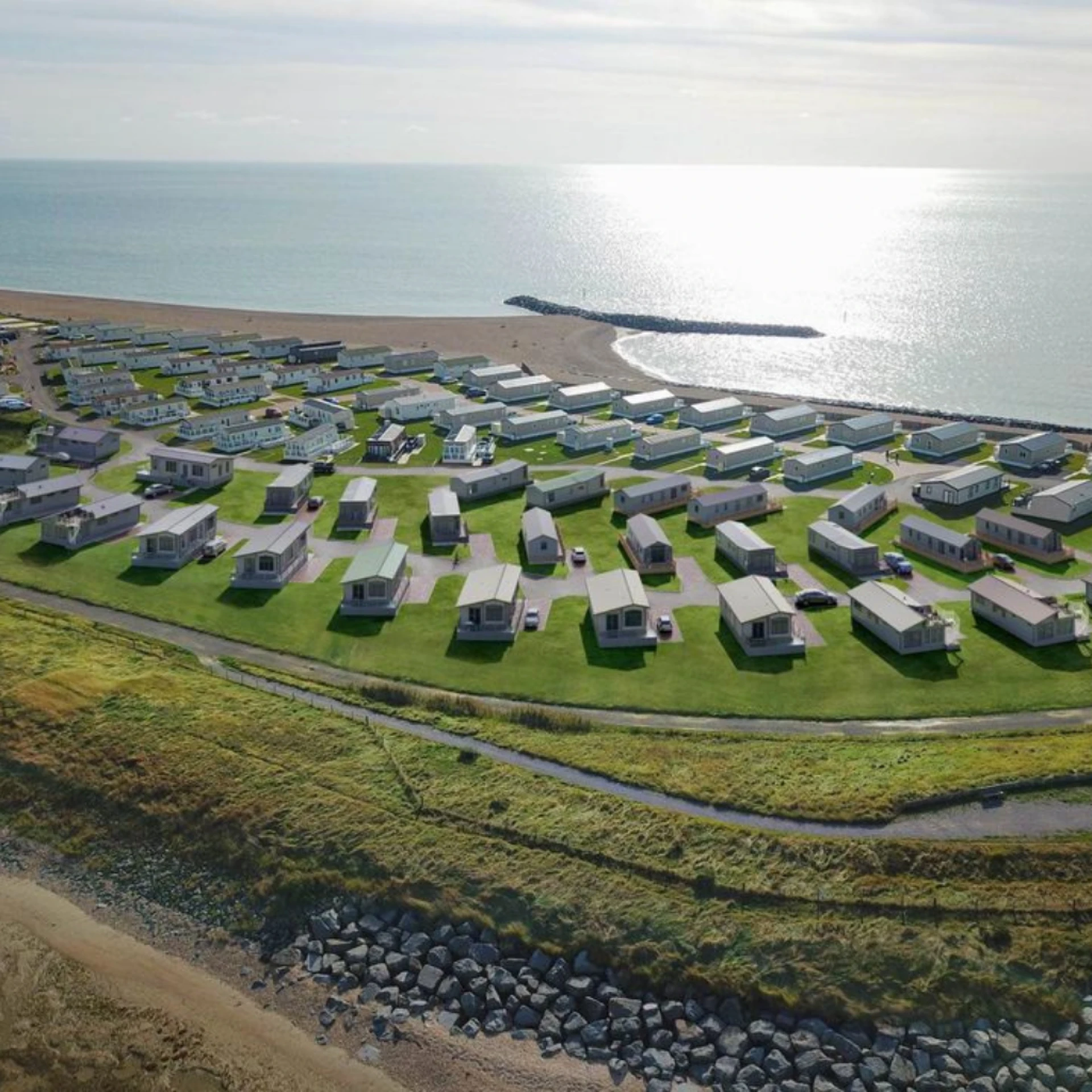 A scenic view of a caravan park